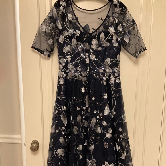 Teri Jon by Rickie Freeman Embroidered Tulle Tea Dress size 10 - Picture 6 of 11